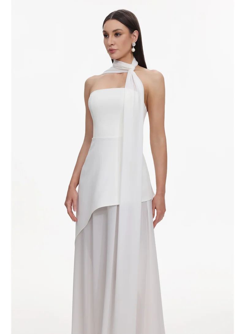 Bella Barnett  Kater Elegant Tailored Strapless Woven Mesh Maxi Dress for Women | Best Price UAE